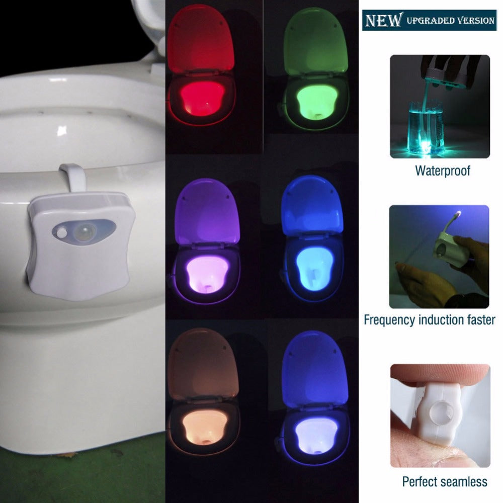 8 Color Bathroom Nightlight Seat Sensor